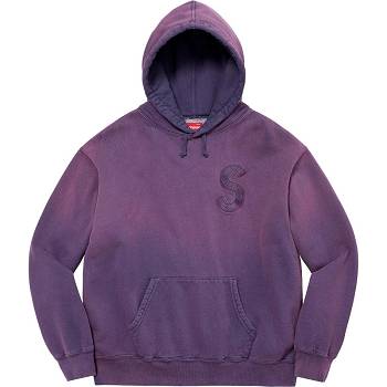Purple Supreme Overdyed S Logo Hooded Sweatshirts | Supreme 353EX